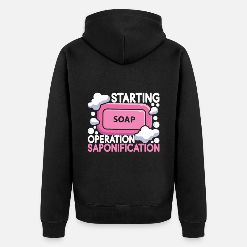 Soap maker soap making - Unisex Premium Organic Zip Hoodie - black