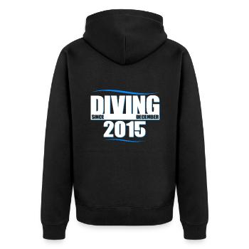 Diver Birthday - Diving since December 2015 - Unisex Premium Organic Zip Hoodie - black - Back - Nico (187cm)