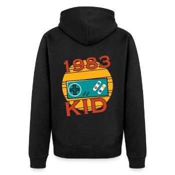 Level 40 Complete. zum 40 Geburtstag. 40 Jahre. - Unisex Premium Bio Zip Hoodie - Schwarz - Hinten - Nico (187cm)