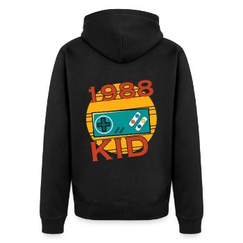 1988 Birthday Awesome since Retro - Unisex Premium Organic Zip Hoodie - black - Back - Nico (187cm)
