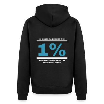Le vrai don du capitalisme capitaliste - Veste à capuche bio Premium Unisexe - noir - Dos - Nico (187cm)