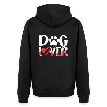 Amoureux des chiens Chiot animal amoureux des chiens Dictons - Veste à capuche bio Premium Unisexe - noir - Dos - Nico (187cm)