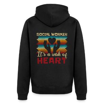 Travailleur social c’est un travail de cœur Sozialarbeiter - Veste à capuche bio Premium Unisexe - noir - Dos - Nico (187cm)