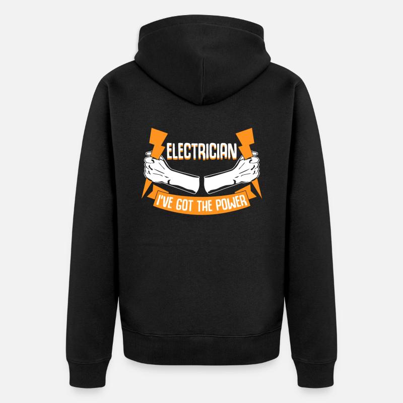 Electrician Electrical Electrical Engineering - Unisex Premium Organic Zip Hoodie - black