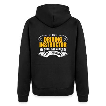 Driving Instructor Driving School - Unisex Premium Organic Zip Hoodie - black - Back - Nico (187cm)