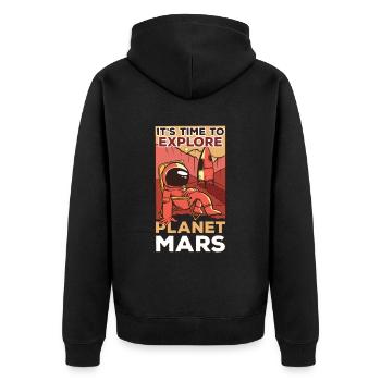 Il est temps d’explorer la planète Mars - Veste à capuche bio Premium Unisexe - noir - Dos - Nico (187cm)