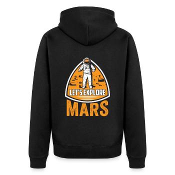 Erforschen Wir Den Mars Planet Astronaut Weltraum - Unisex Premium Bio Zip Hoodie - Schwarz - Hinten - Nico (187cm)