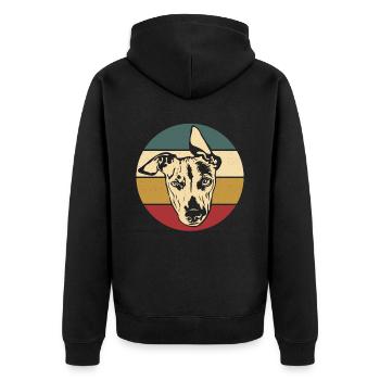 Whippet - Unisex Premium Bio Zip Hoodie - Schwarz - Hinten - Nico (187cm)