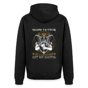 Great Vathor - Fête des pères Fête des pères Cadeau Vikings - Veste à capuche bio Premium Unisexe - noir - Dos - Nico (187cm)