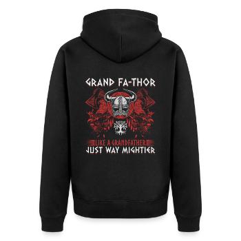 Great Vathor - Fête des pères Fête des pères Cadeau Vikings - Veste à capuche bio Premium Unisexe - noir - Dos - Nico (187cm)