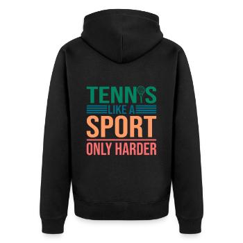 Citation amusante Le tennis comme un sport seulement plus difficile - Veste à capuche bio Premium Unisexe - noir - Dos - Nico (187cm)