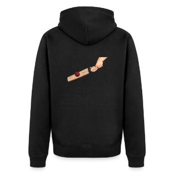 Cricket - Unisex Premium Bio Zip Hoodie - Schwarz - Hinten - Nico (187cm)