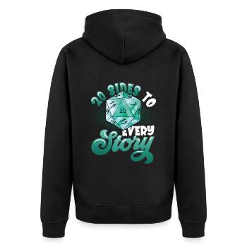 20 pages of each story, pen and paper - Unisex Premium Organic Zip Hoodie - black - Back - Nico (187cm)