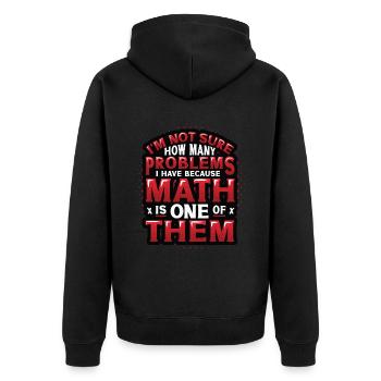 Anti-mathe-hasser, Lustige Mathematik - Unisex Premium Bio Zip Hoodie - Schwarz - Hinten - Nico (187cm)