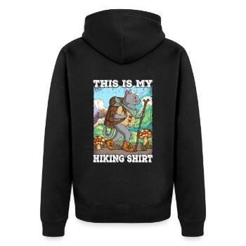 This Is My Hiking Wandern - Unisex Premium Organic Zip Hoodie - black - Back - Nico (187cm)