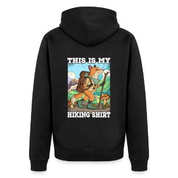 This Is My Hiking Wandern - Unisex Premium Organic Zip Hoodie - black - Back - Nico (187cm)