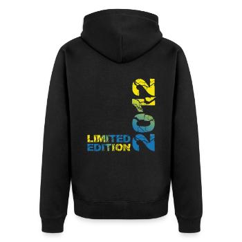 2012 Édition Limitée Anniversaire Cadeau Femme Mari - Veste à capuche bio Premium Unisexe - noir - Dos - Nico (187cm)