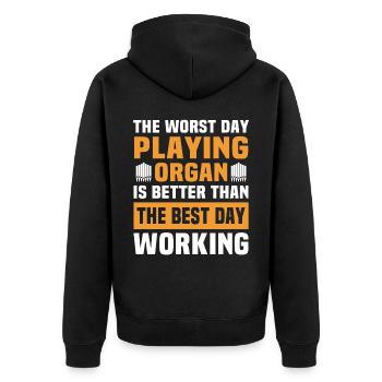 Orgelspieler Organist Orgel - Unisex Premium Bio Zip Hoodie - Schwarz - Hinten - Nico (187cm)