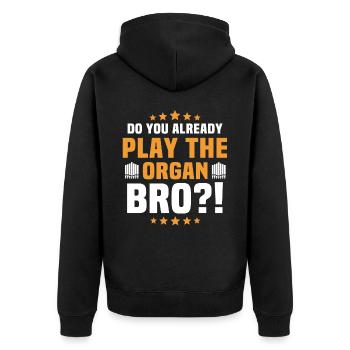 Orgelspieler Organist Orgel - Unisex Premium Bio Zip Hoodie - Schwarz - Hinten - Nico (187cm)