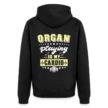 Orgelspieler Organist Orgel - Unisex Premium Bio Zip Hoodie - Schwarz - Hinten - Nico (187cm)