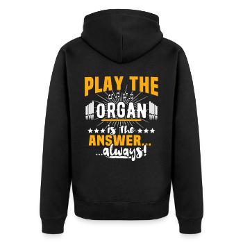 Orgelspieler Organist Orgel - Unisex Premium Bio Zip Hoodie - Schwarz - Hinten - Nico (187cm)