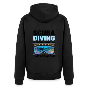 Meeresbiologe - Unisex Premium Bio Zip Hoodie - Schwarz - Hinten - Nico (187cm)
