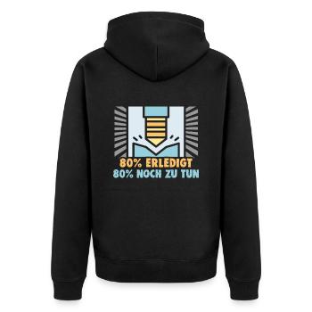 Für Zerspanungsmechaniker CNC Dreher und Fräser - Unisex Premium Bio Zip Hoodie - Schwarz - Hinten - Nico (187cm)