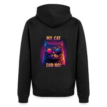 Cat Lovers Design Cat Mama My Cat a dit Non - Veste à capuche bio Premium Unisexe - noir - Dos - Nico (187cm)