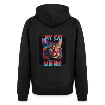Cat Lovers Design Cat Mama My Cat a dit Non - Veste à capuche bio Premium Unisexe - noir - Dos - Nico (187cm)