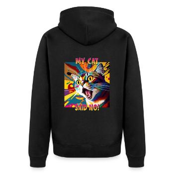 Cat Lovers Design Cat Mama My Cat a dit Non - Veste à capuche bio Premium Unisexe - noir - Dos - Nico (187cm)