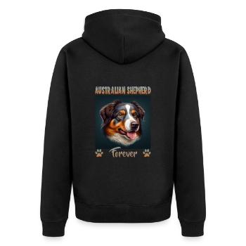 Hunde Australian Shepherd Hundeliebhaber Aussie - Unisex Premium Bio Zip Hoodie - Schwarz - Hinten - Nico (187cm)