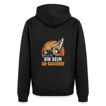Crane operator design for excavator operators and construction workers - Unisex Premium Organic Zip Hoodie - black - Back - Nico (187cm)
