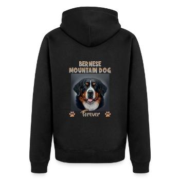 Dogs Bernese Mountain Dog Dog Lovers Aussie - Unisex Premium Organic Zip Hoodie - black - Back - Nico (187cm)