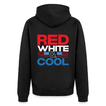 Rouge Blanc Et Cool Amérique USA Flag 4 Juillet - Veste à capuche bio Premium Unisexe - noir - Dos - Nico (187cm)