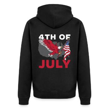 Amérique patriotique États-Unis Drapeau 4 juillet Américain - Veste à capuche bio Premium Unisexe - noir - Dos - Nico (187cm)
