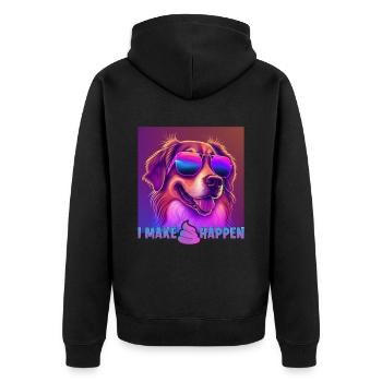 Chiens Berger Australien Chiens Amoureux Aussie - Veste à capuche bio Premium Unisexe - noir - Dos - Nico (187cm)