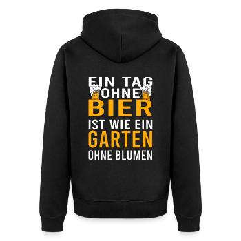 Vatertag Himmelfahrt Bier Nachbar Nachbarn Saufen - Unisex Premium Bio Zip Hoodie - Schwarz - Hinten - Nico (187cm)
