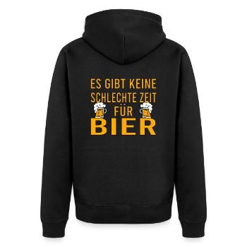Vatertag Himmelfahrt Bier Nachbar Nachbarn Saufen - Unisex Premium Bio Zip Hoodie - Schwarz - Hinten - Nico (187cm)