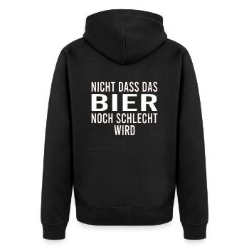 Vatertag Himmelfahrt Bier Nachbar Nachbarn Saufen - Unisex Premium Bio Zip Hoodie - Schwarz - Hinten - Nico (187cm)