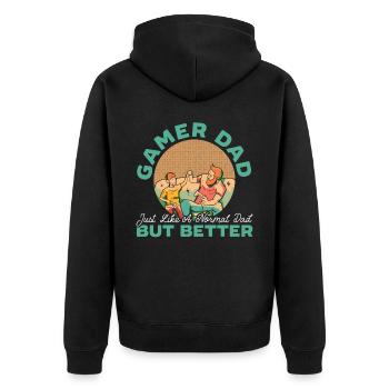 Gamer Dad Just Like A Normal Dad But Cooler - Unisex Premium Organic Zip Hoodie - black - Back - Nico (187cm)