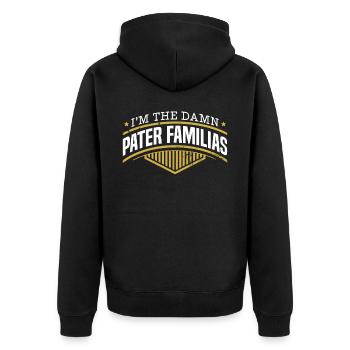 Vatertag Papa Bester Vater aller Zeiten Vaterschaft Papa - Unisex Premium Bio Zip Hoodie - Schwarz - Hinten - Nico (187cm)