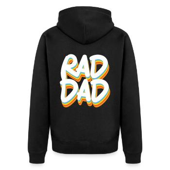 Fathers Day Papa Best Dad Ever Fatherhood Daddy - Unisex Premium Organic Zip Hoodie - black - Back - Nico (187cm)