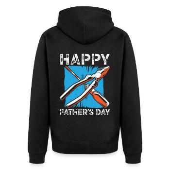 Vatertag Papa Bester Vater aller Zeiten Vaterschaft Papa - Unisex Premium Bio Zip Hoodie - Schwarz - Hinten - Nico (187cm)