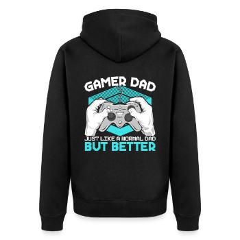 Gamer Dad Just Like A Normal Dad But Cooler - Unisex Premium Organic Zip Hoodie - black - Back - Nico (187cm)