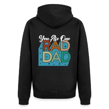 Fête des pères Papa Meilleur papa Jamais Paternité Papa Papa - Veste à capuche bio Premium Unisexe - noir - Dos - Nico (187cm)