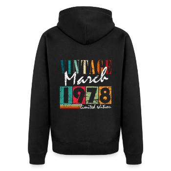 Mars 1978 Legende Retro - Veste à capuche bio Premium Unisexe - noir - Dos - Nico (187cm)