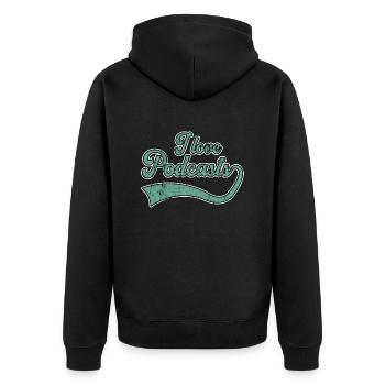 J’adore les podcasts - Veste à capuche bio Premium Unisexe - noir - Dos - Nico (187cm)