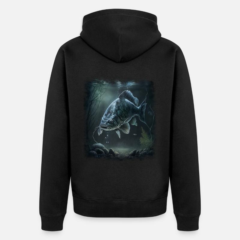 Pêche à la carpe - Veste à capuche bio Premium Unisexe - noir