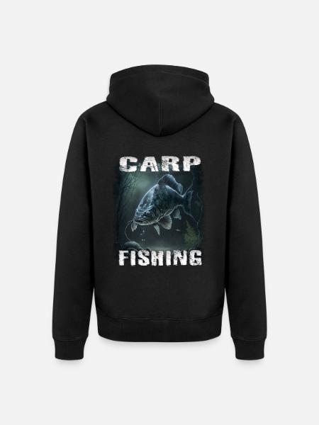 carp fishing - Unisex Premium Bio Zip Hoodie - Schwarz