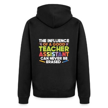 Teacher -Assistant Headmaster Teaching - Unisex Premium Organic Zip Hoodie - black - Back - Nico (187cm)